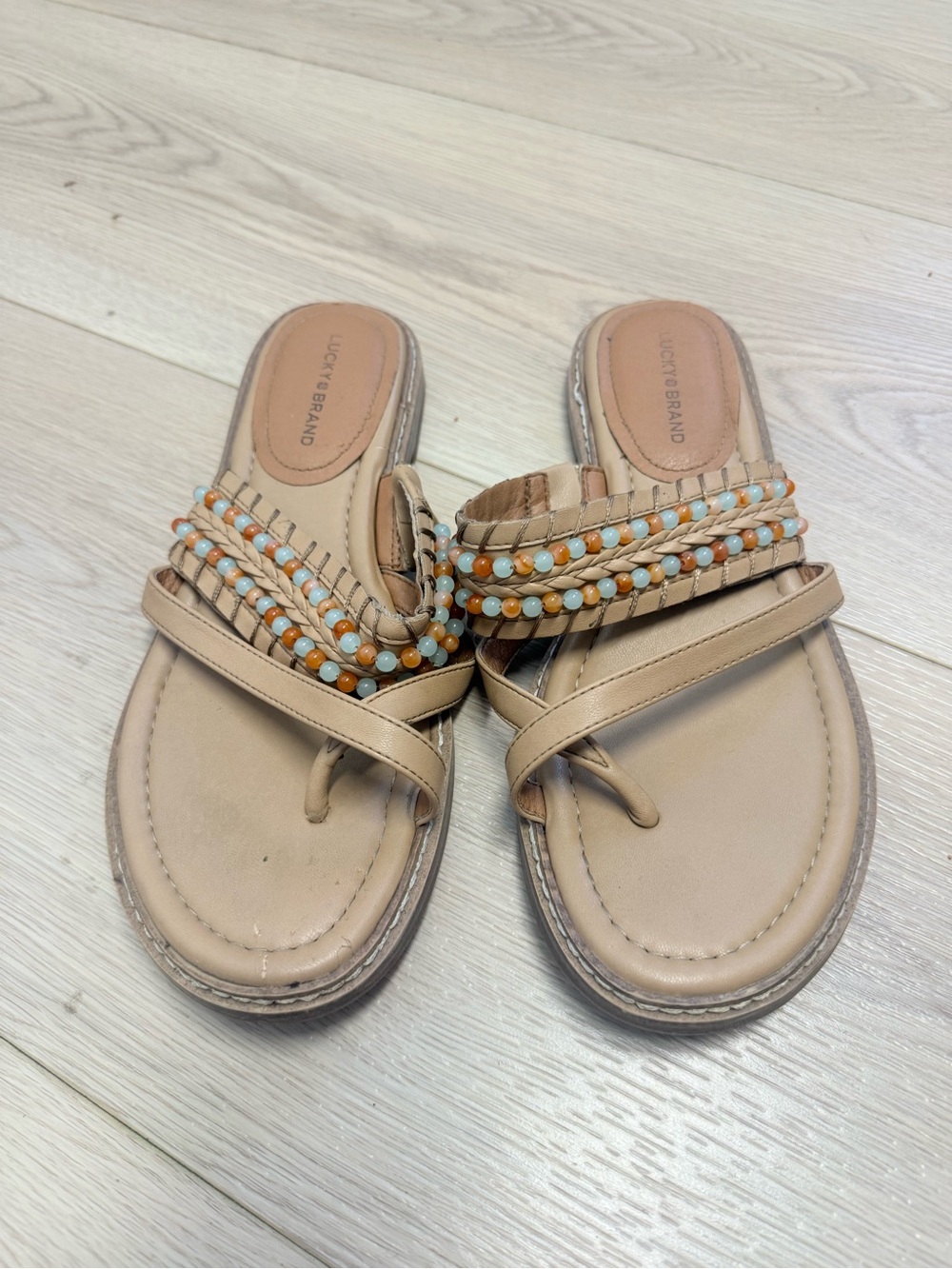 Lucky Brand Kekay Sandstorm Santa Fe toe ring sandals size 8.5 - Picture 2 of 7